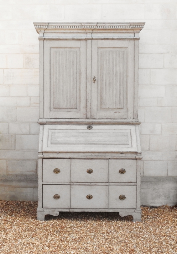 19th Century Swedish 2 Part Bureau